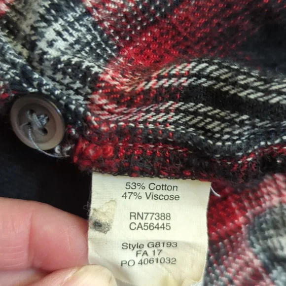 Madewell Flannel Classic Ex-Boyfriend Shirt in Rollins Red Plaid Size Small - Picture 9 of 9
